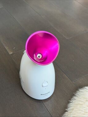 Panasonic White Facial Steamer with Bright Pink Nozzle